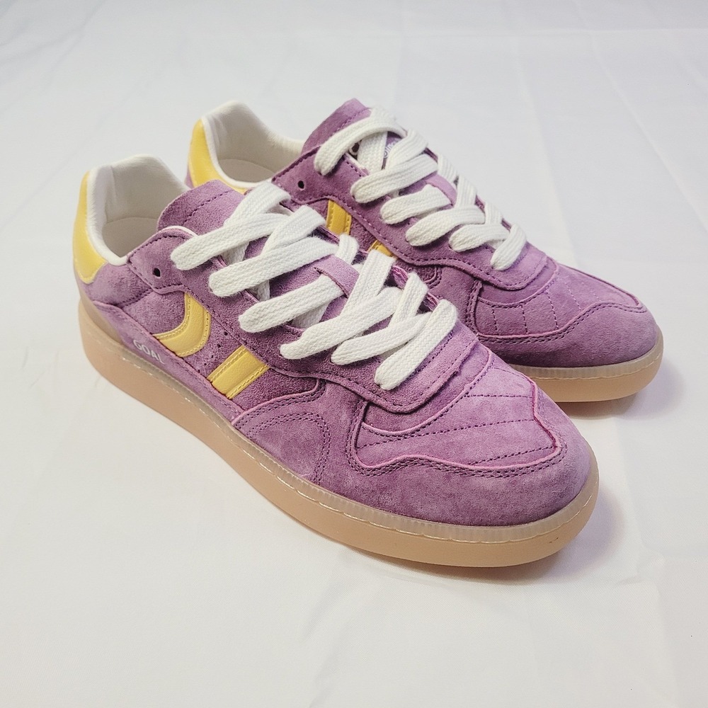 Coolway Women's Goal Sneakers EU 38 (US 7) Purple Yellow Suede Low Top Shoes
